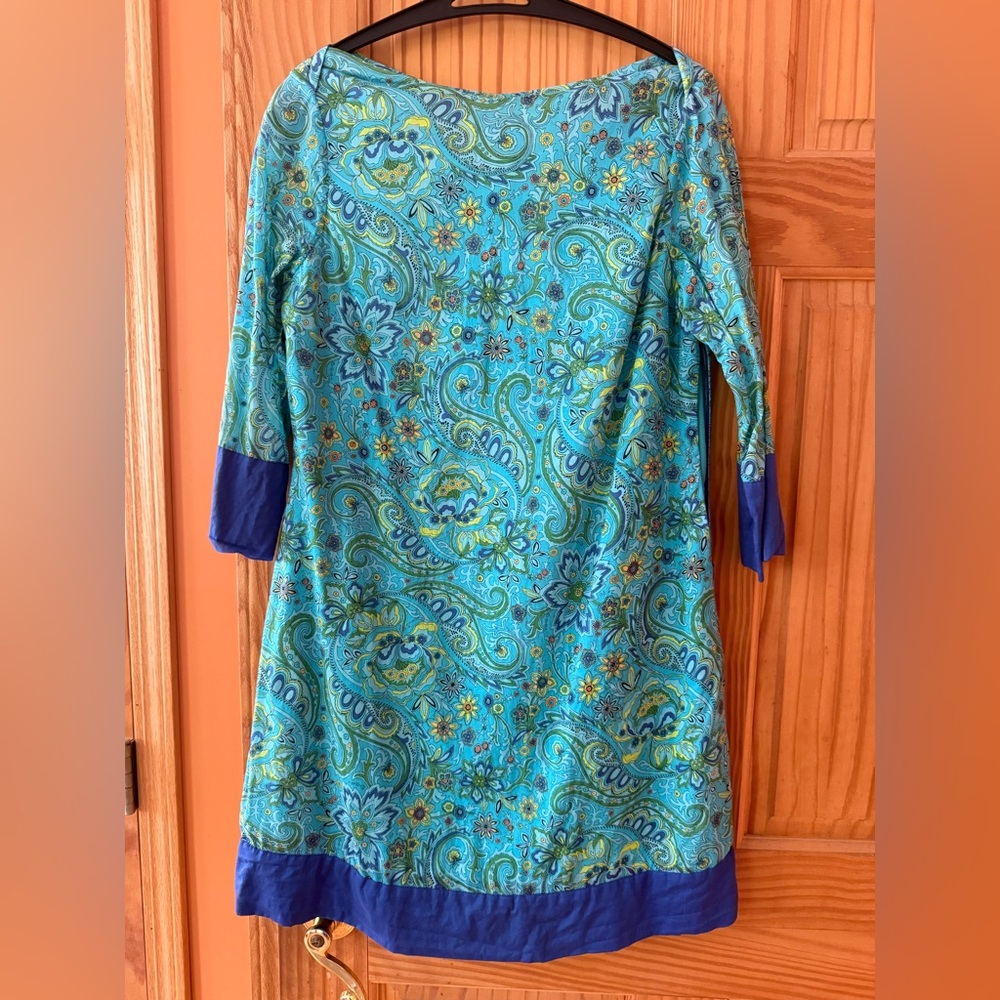 Blue and Green Paisley Dress